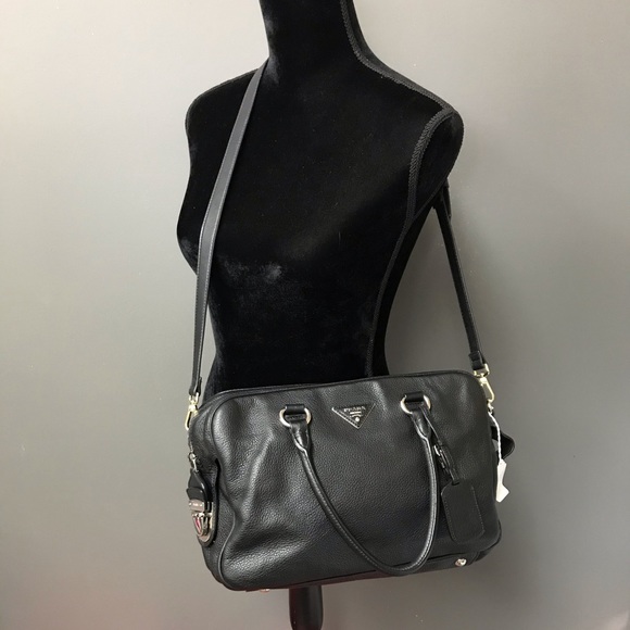 PRADA LEATHER BOSTON BAG BLACK EUC W/ INCLUSIONS ‼️FINAL‼️ - Picture 8 of 8